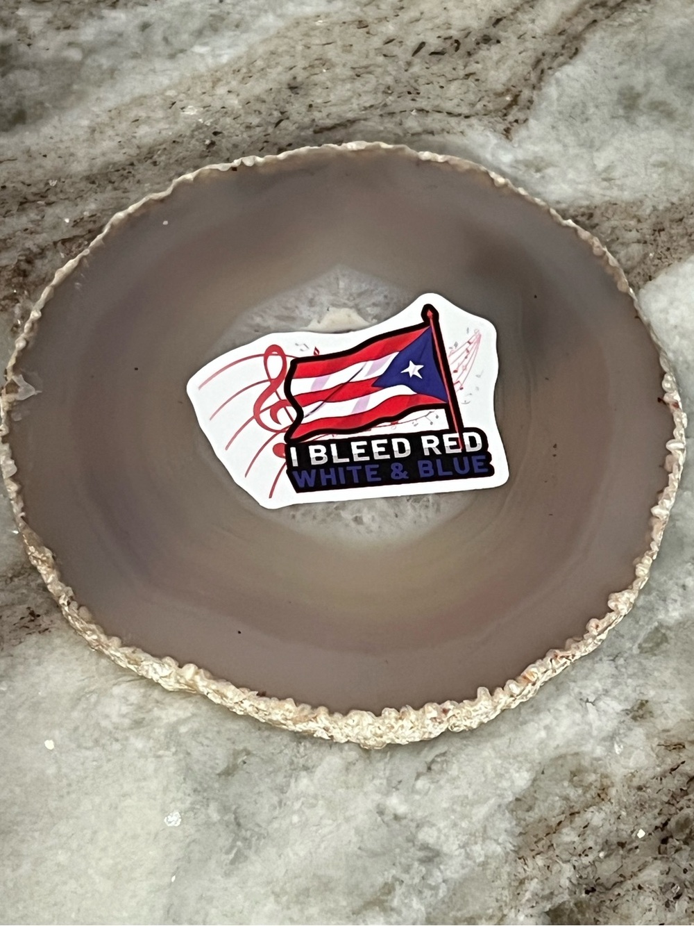 $5/10 - “I Bleed Red White & Blue” Puerto Rican Flag Sticker
